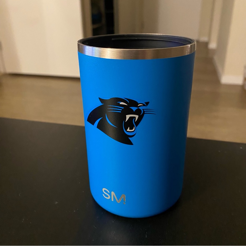 Simple Modern Metal Carolina Panthers Koozie